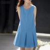 Женское повседневное летнее платье-майка без рукавов с круглым вырезом