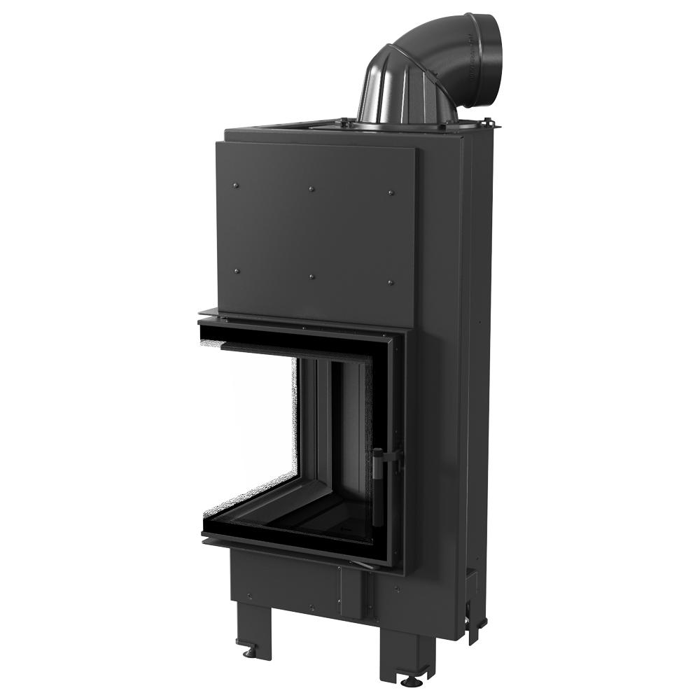 Steel fireplace KRATKI MBN left 8 kW Ø 200 black thermotec