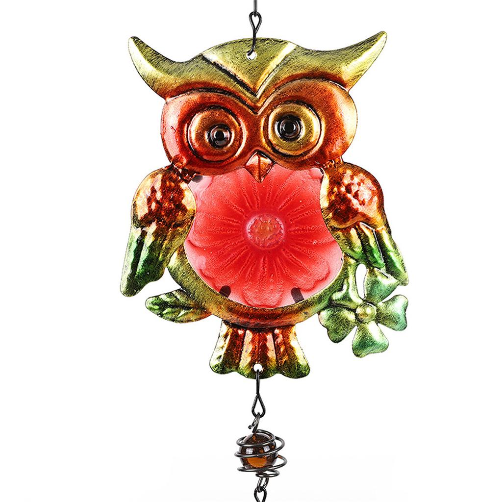 Metal Owl Wind Chime Metal Windchime Charm Ornament Art Crafts for Indoor Outdoor Garden Yard Decoration