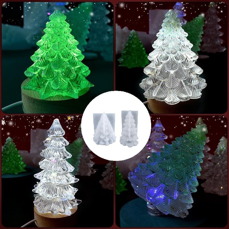 New DIY 3D Aromatherapy Candle Christmas Tree Silicone Mold Making Kit Handmade Soap Plaster Resin Baking Tools Holiday Gifts
