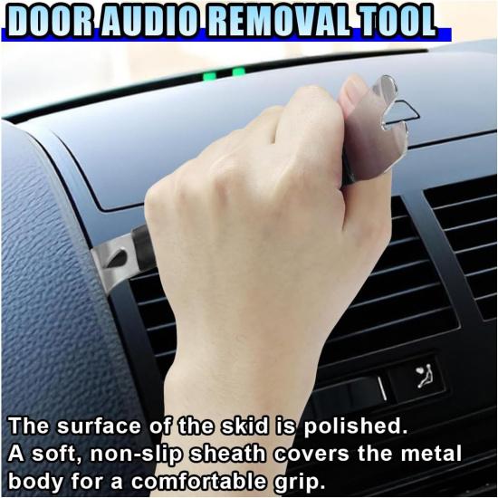 Car Trim Removal Metal Tool, Stainless Steel Pry Bar Removal Tools for Car Interior Door Panel Dashboard Clips Upholstery Fasteners, Radio Audio