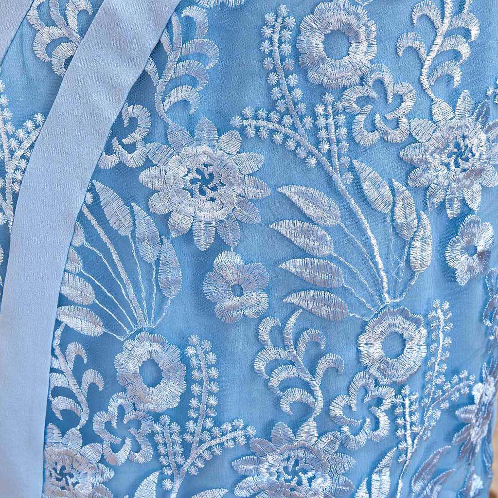 Spring Summer Plus Size Women's Dresses Splicing Embroidery Lace Slim Cocktail Dresses