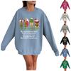 Women's Casual Fashion Christmas Print Long Sleeve O-Neck Pullover Top