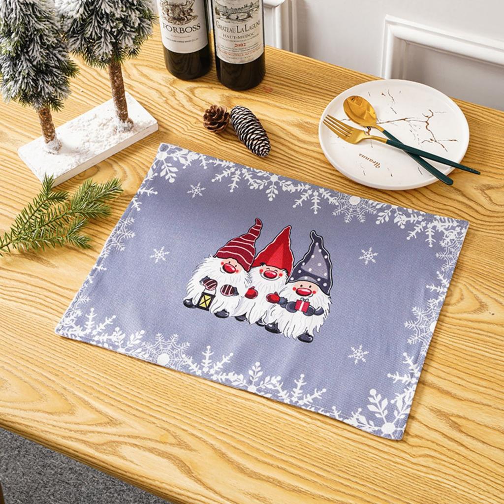 Новые рождественские украшения с европейскими и американскими мультяшными лесными человечками, циновки для еды, праздничные отели, домашние рестораны, украшения для столовых приборов