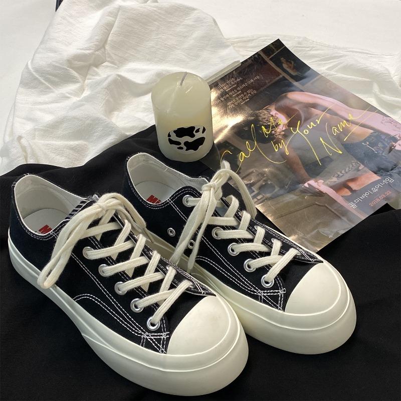 Холщовые туфли женские на платформе, увеличивающие рост, Hanhan, туфли с большой головой, ретро, студенческие, маленькие белые туфли 508