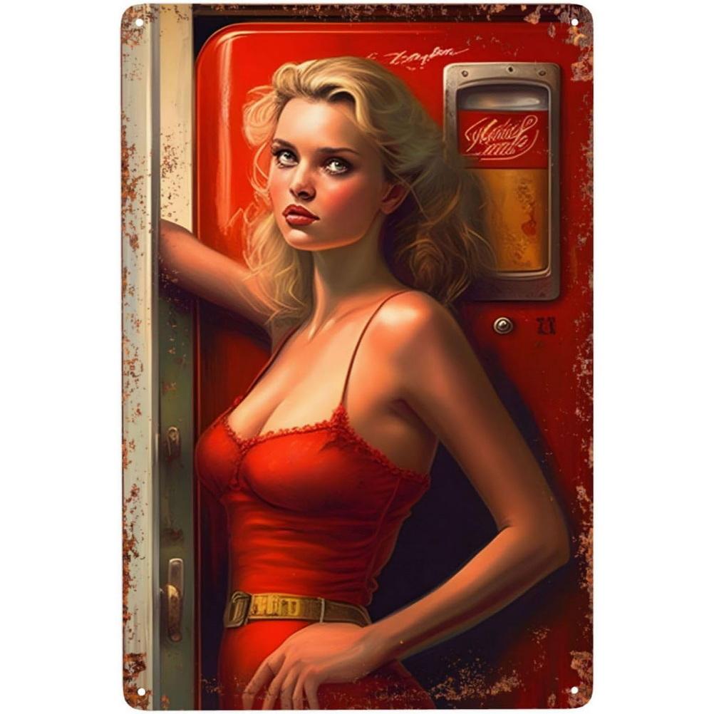 Металлические жестяные таблички Пинап Сексуальные девушки Настенное украшение Табличка Винтажный художественный плакат Жестяная картина для мужской пещеры Дома Кафе Сада Клуба Бара