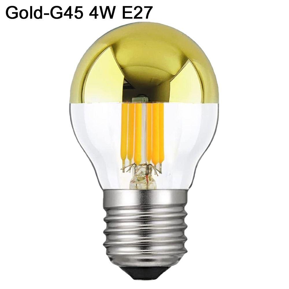 Bulbs New E27 Silver Light Ncandescent Mirror Reflection A60 Semi-plated Bulb LED Filament Bulb