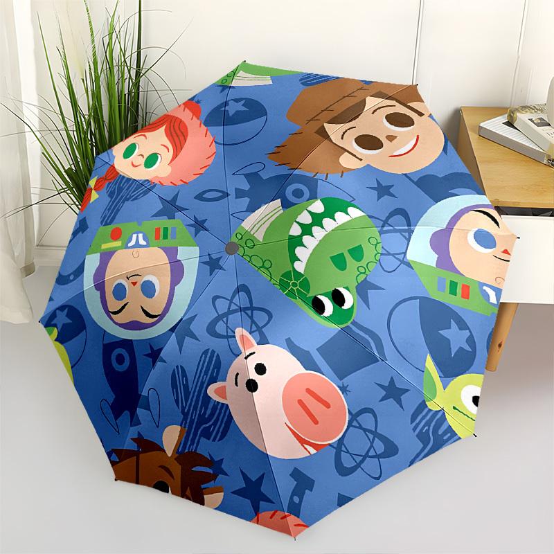 Toy Story Themed Automatic Opening and Closing Umbrella, Brightly Colored 8-rib Portable Umbrella, Suitable for Men and Women, A Perfect Gift for Chri