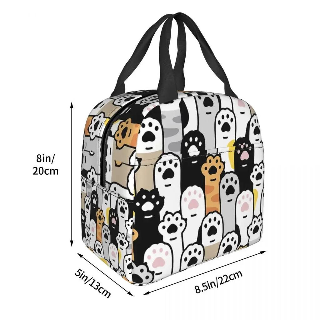 Сумка для ланча с изоляцией Stand Paws Кошка Женщины Дети Охладитель Термальный Портативный Коробка Пакет со льдом Тоут