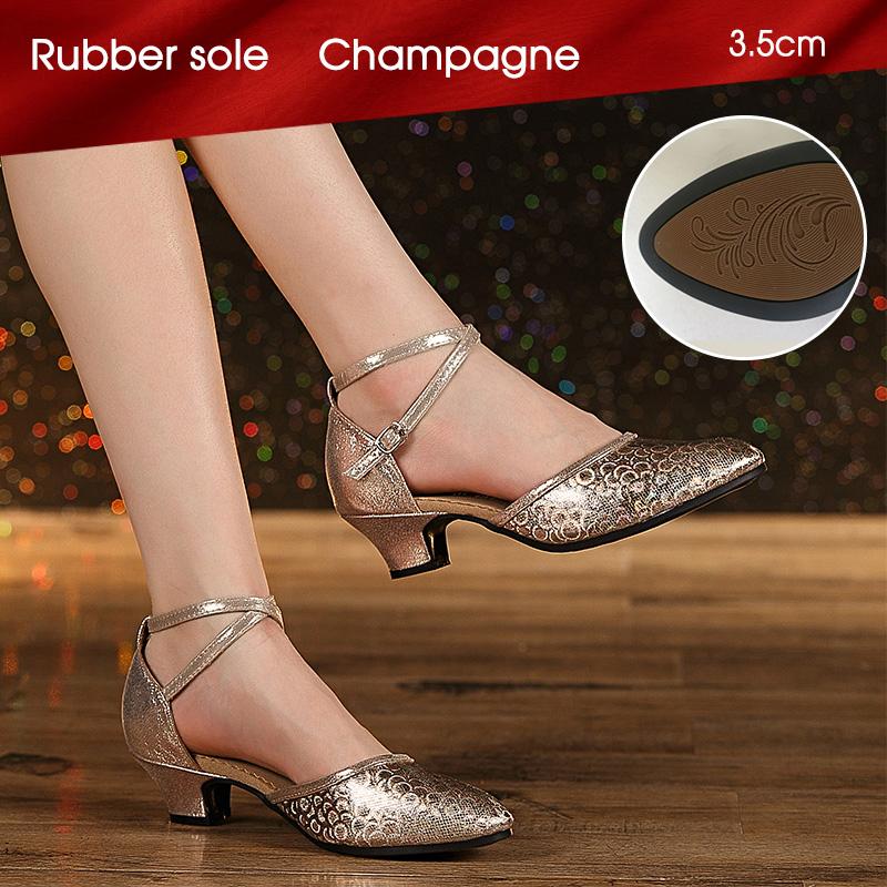 Модная женская обувь для латинских танцев с закрытым носком, танго, вальс, мамбо, румба, самба, мягкая подошва