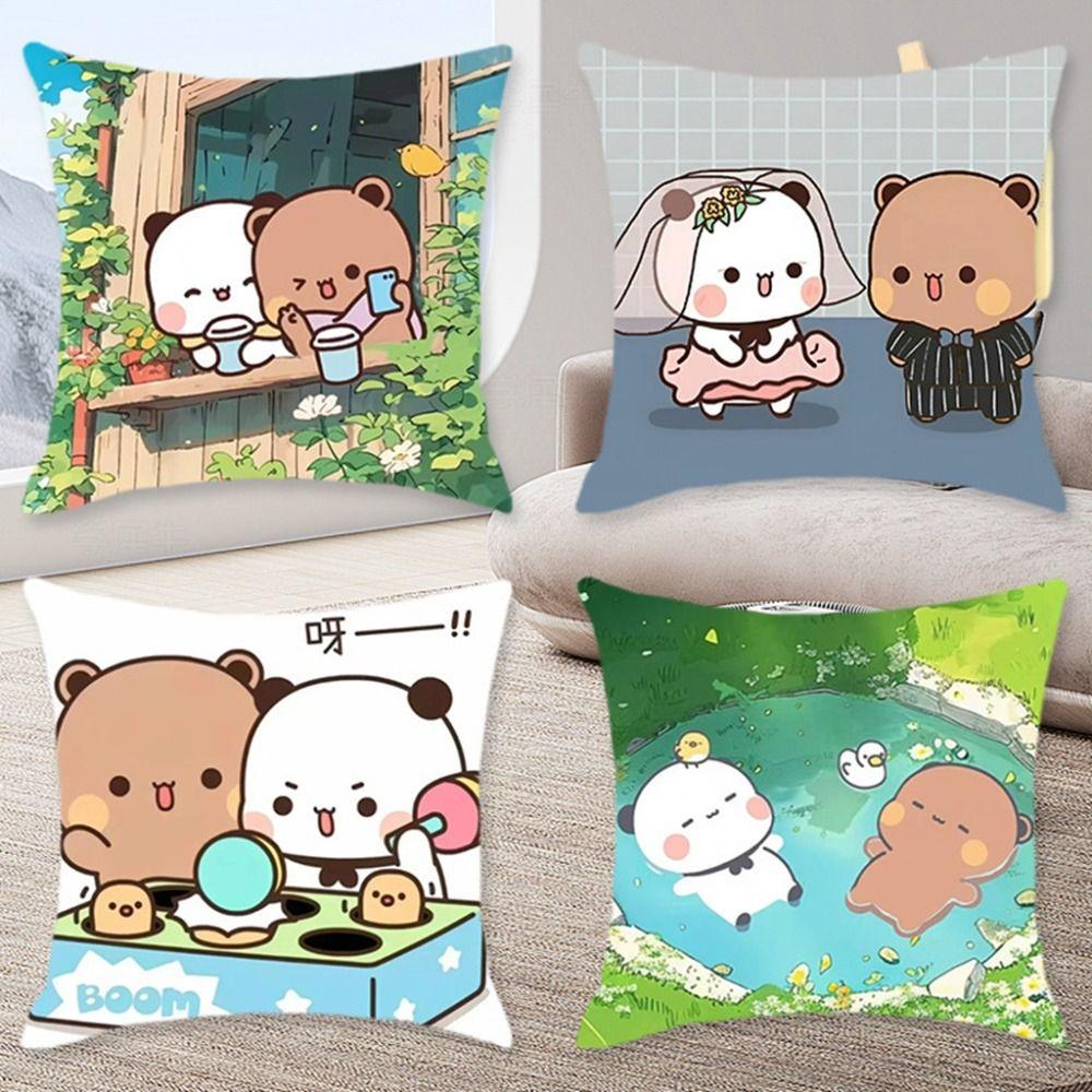 45x45cm Bubu Dudu Pillow Cover Microfiber Soft Anime Throw Pillow Case Comfortable Washed Material Pillow Shell Sofa