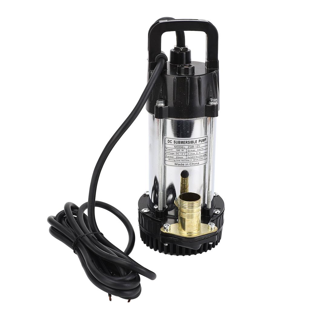 DC Submersible Pump 12V 180W 3meter³/h 8m Lift Brushless Copper Motor for Ranch Farm