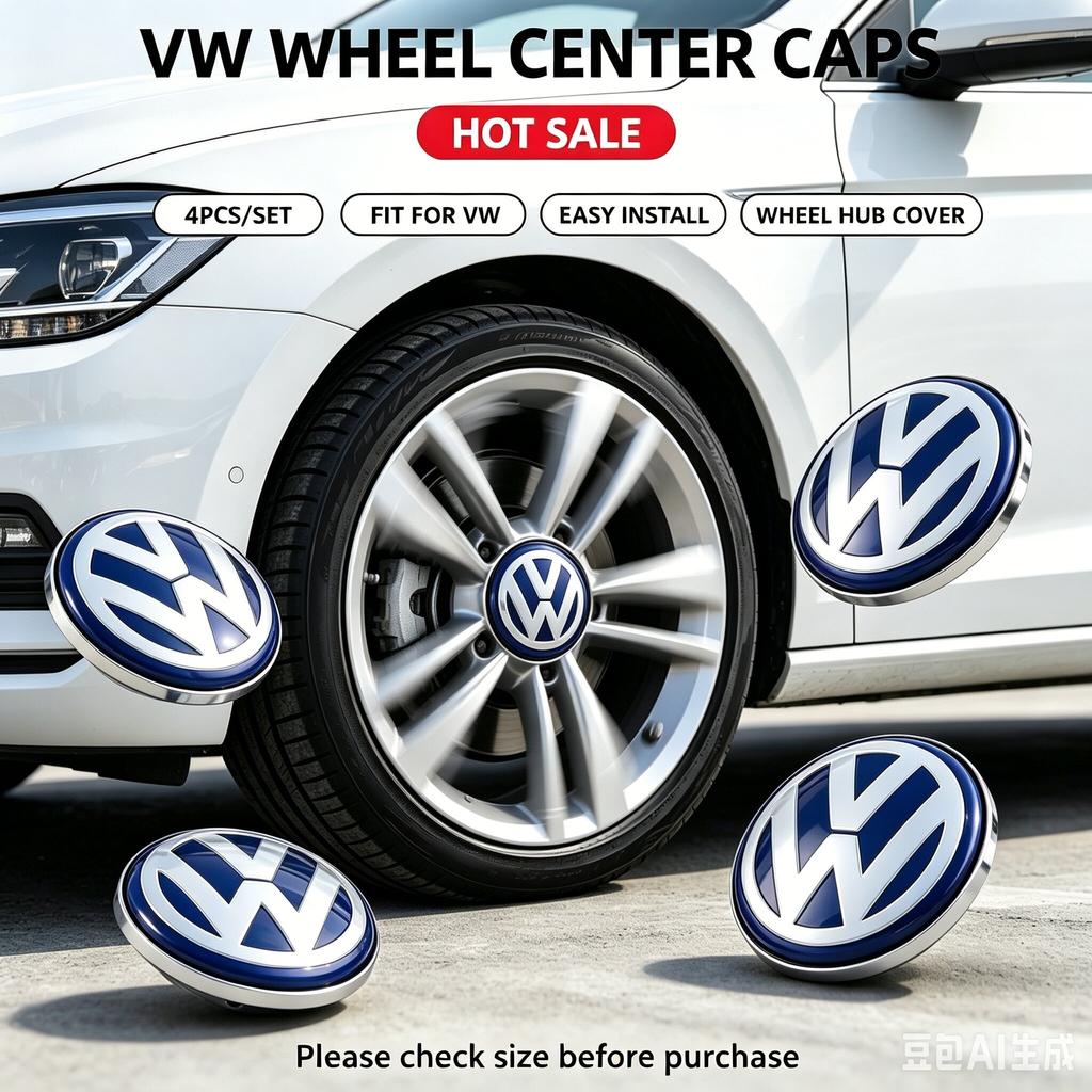VW 4pcs Set VW Floating Car Wheel Center Caps 56mm/65mm Hubcap Covers for VW Jetta MK5 Golf Passat CC Styling 3B7601171 1J0601171 zs7