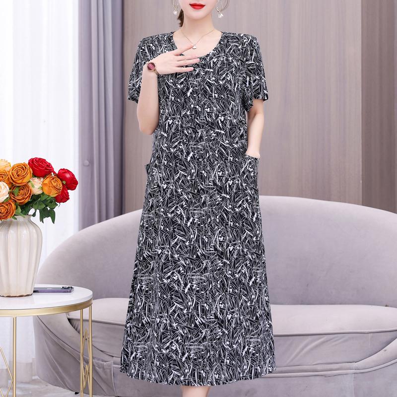 Винтажное длинное платье для женщин, элегантные летние платья с коротким рукавом