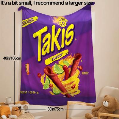 1 шт. Яркое мягкое фланелевое одеяло с принтом Takis Chili - Ультрауютный плед для кровати, дивана и путешествий - Идеальный подарок на день рождения