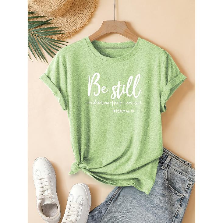 Slogan letter print fashion retro style women's summer casual sporty look,Round-neck short-sleeve top T Shirt
