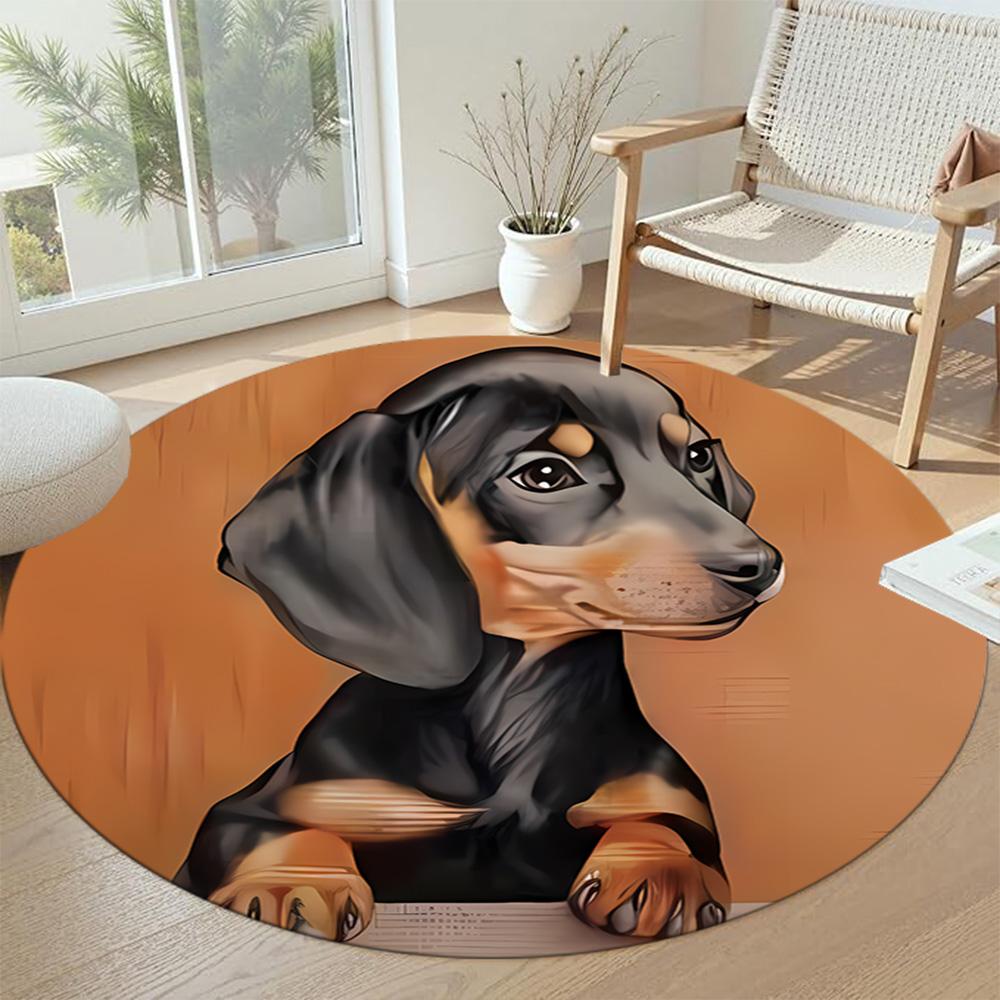 Dachshund Round Floor Mat Design for Dormitory Decorate room Hallway Bedrooms Antislip Round Carpet Decorate Offices