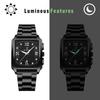Watch Seiko Copy Square Rectangular Dial Upgrade Waterproof Quartz Watch Stainless Steel Adjustable Business Daily Black Men's Watch