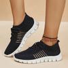 Fashion Lightweight Breathable Running Shoes for Women Non Slip Knitted Green Sneakers Woman Soft Sole Slip On Casual Flats Plus Size 43