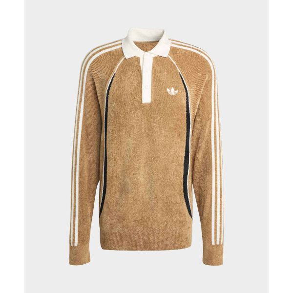 Adidas Originals Striped Raglan Long Sleeve Polo Shirt Men tops KS5444