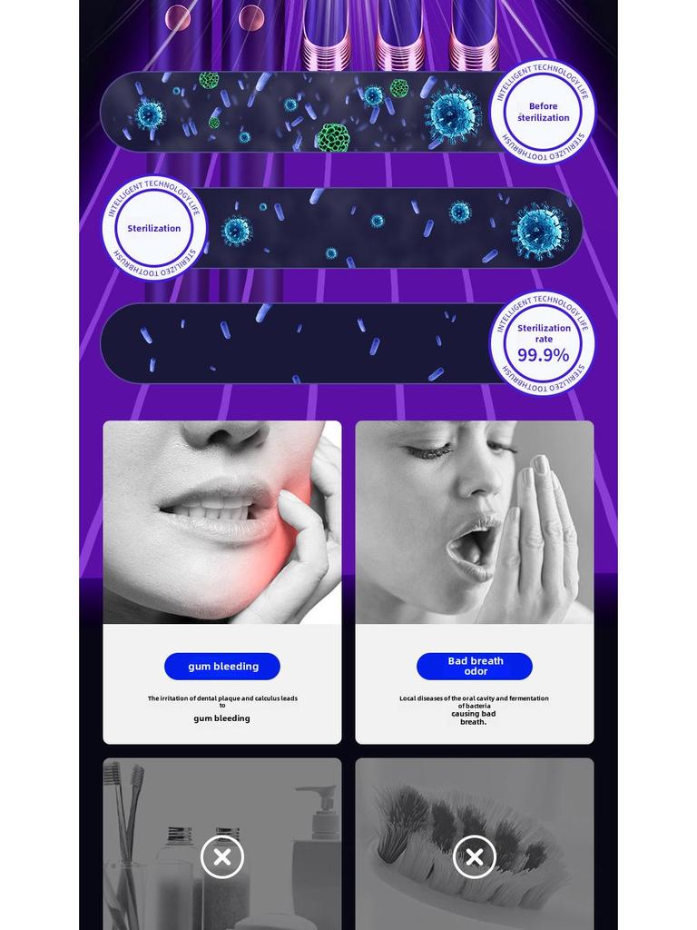 Настенный УФ-стерилизатор для зубных щеток и ящик для хранения