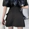 Punk Gothic Black High Waist Black Skirts Women Sexy Patchwork Bandage Mini Skirt Female Streetwear Summer
