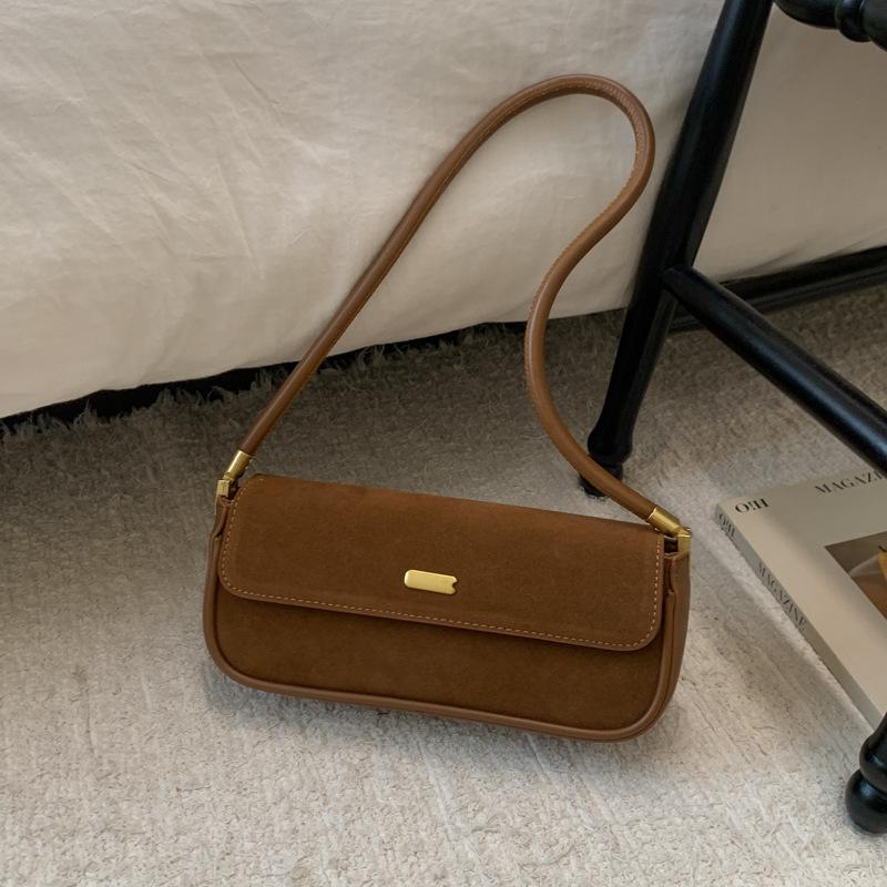 Премиальная текстура ретро маленькая сумка женская 2025 новая универсальная сумка-багет через плечо под мышку для поездок на работу модная портативная