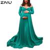 ZNU платье для выпускного вечера для беременных и беременных, сексуальное простое платье макси с открытыми плечами и длинными рукавами