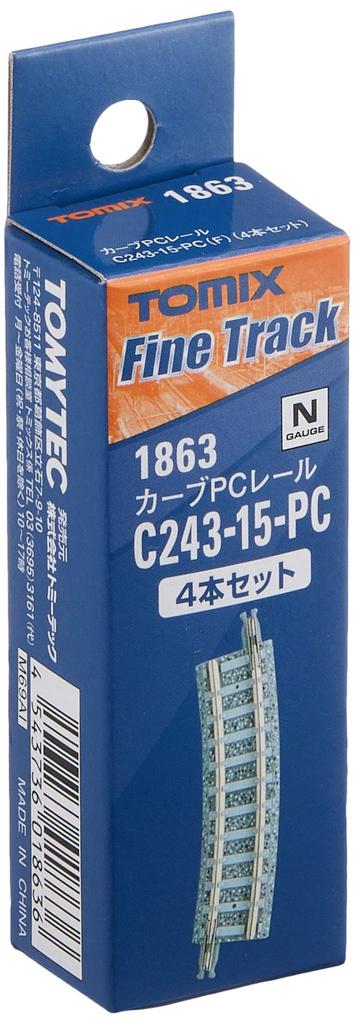 TOMIX N gauge изогнутый PC рельс F набор из 4 1863 принадлежности для макета железной дороги C243-15-PC