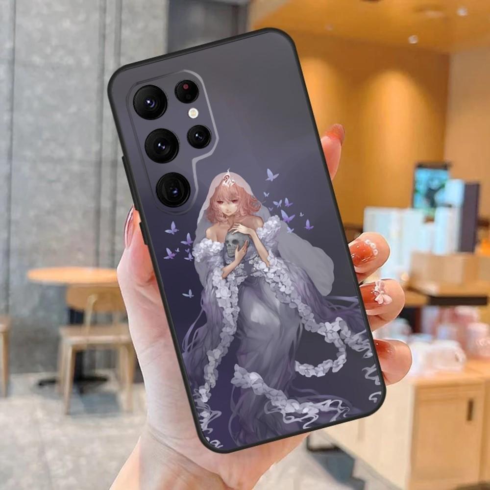 Чехол для телефона Touhou Project Yuyuko Для Samsung S24, S23, S22, S21, Ultra Pro S10, S30 Plus, S9, 20 lite Черный Чехол