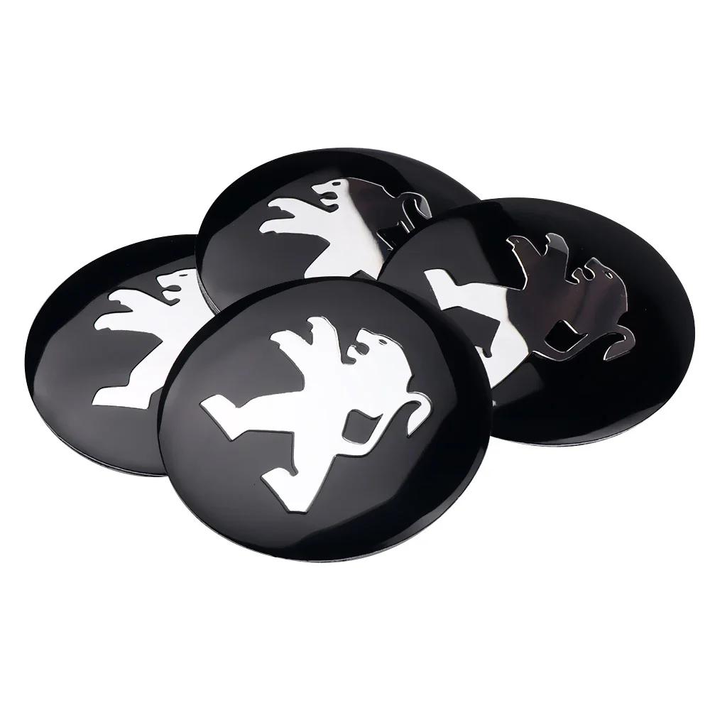 56/60mm Car Wheel Hub Center Caps Cover Emblem Badge Sticker Decor For Peugeot 208 2012~2018 308 2014~2021 2008 3008 107 106 406