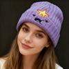 1 шт. Зимняя теплая фиолетовая флисовая шапка-бини, мужская и женская шапка-пуловер, вышитые шапочки, акриловая вязаная шапка для защиты ушей