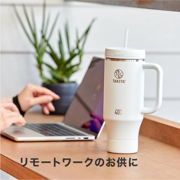 Официальный стакан Takeya с ручкой-соломинкой 1170 мл TAKEYA FLASK Стакан из нержавеющей стали с холодной ручкой и соломой для кемпинга, спорта, тренировок, удаленной работы на открытом воздухе