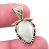 Natural Aquamarine Gemstone 925 Solid Sterling Silver TwoTone Pendant 1.25" R7L46