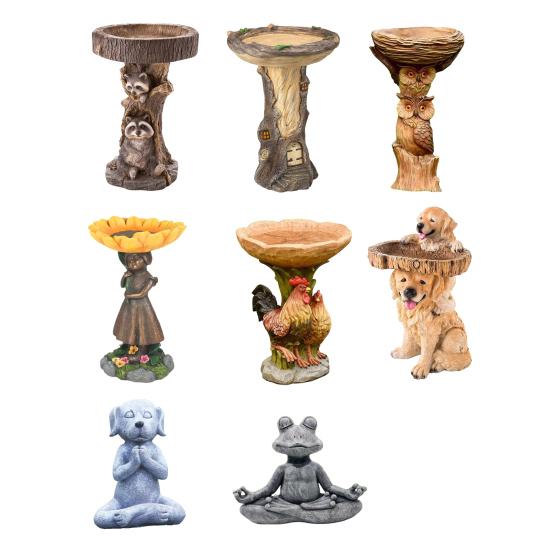 Hedgehog Bird Feeder Statue 3D Printing Technology Yard Sculpture Resin Outdoor Statue