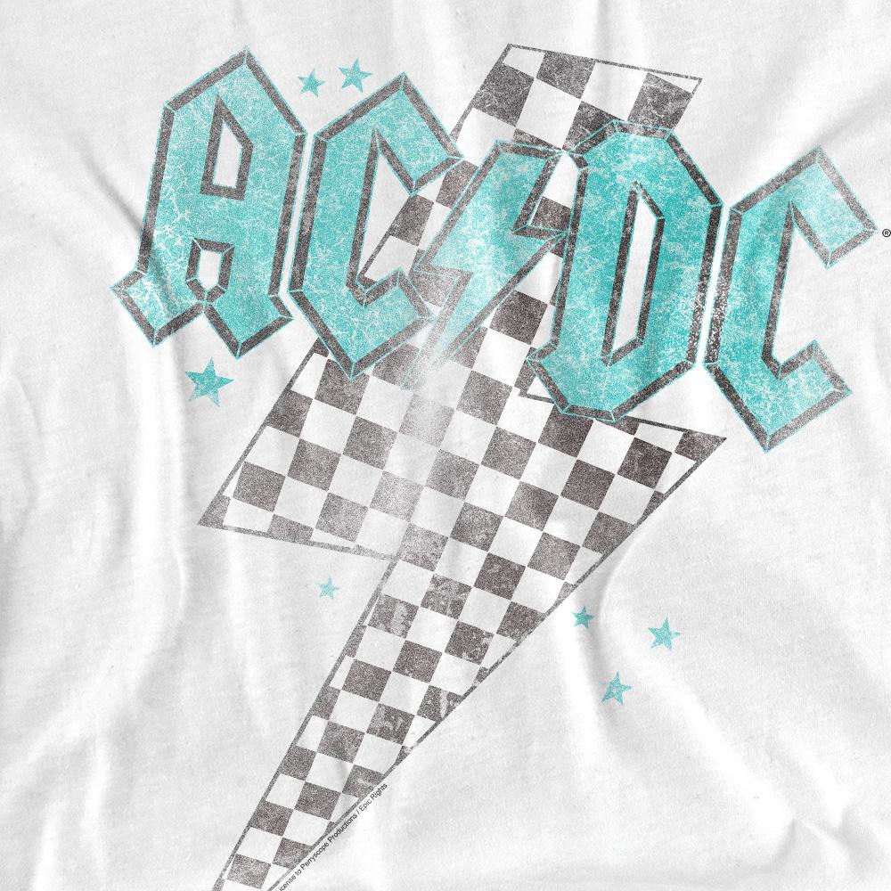 AC/DC Мужская футболка с косой клеткой и молнией