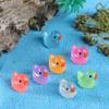 50pcs Micro Landscape Colorful Luminous Light Small Yellow Duck Pendant Creative Cute Ornament Accessories Duck Small Ornament
