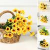 1 Bunch Silk Sunflower Realistic Artificial Flowers Bouquet Home Decor Fake Flowers Wedding Bouquet 24 Sunflower