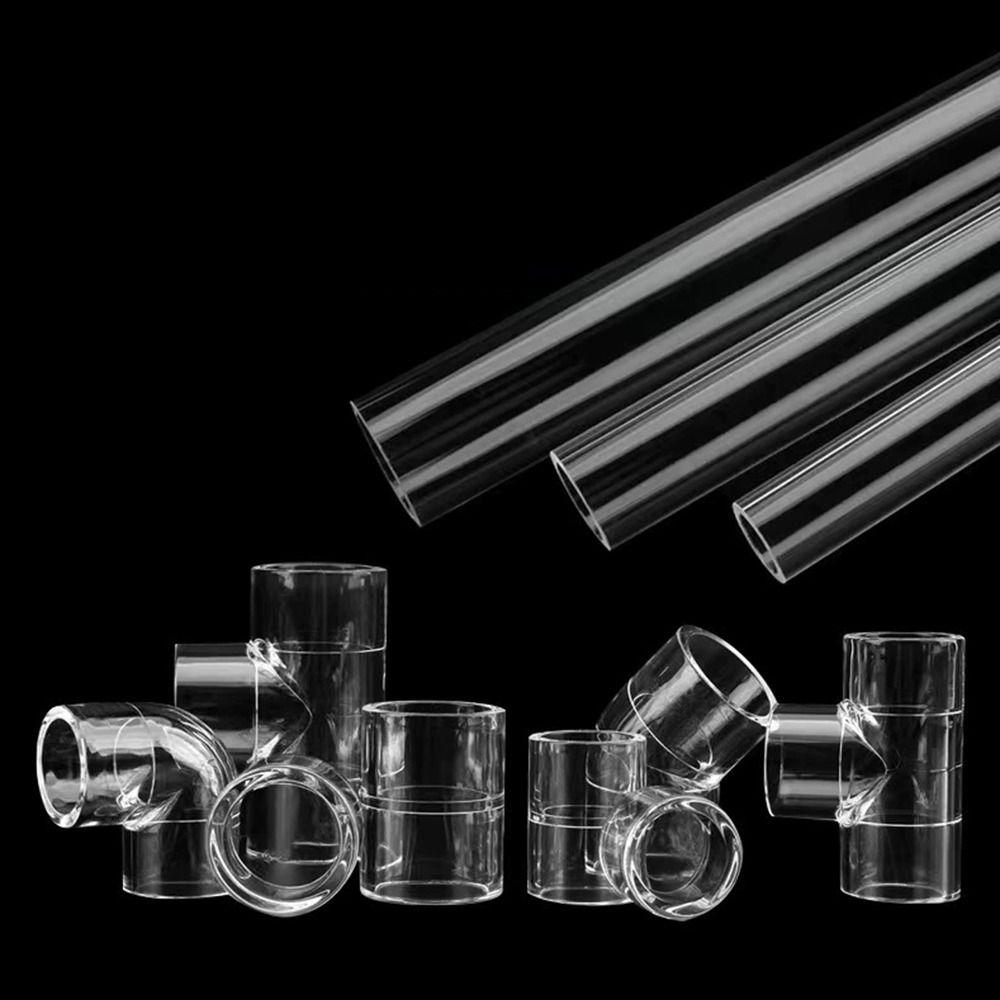 Transparent Plexiglass Acrylic Pipe Fittings Fish Aquarium Water Tank Accessories