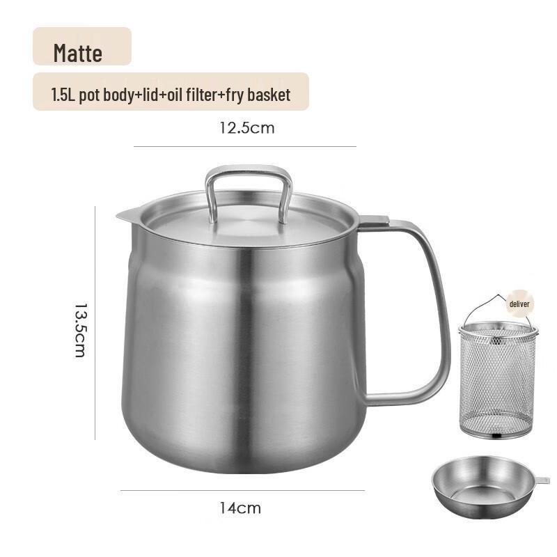 Wutuo 304 Stainless Steel Oil Filter Pot with Frying Basket