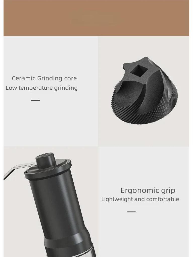 Hand-Cranked Portable Coffee Bean Grinder - Manual Household Brewing Equipment