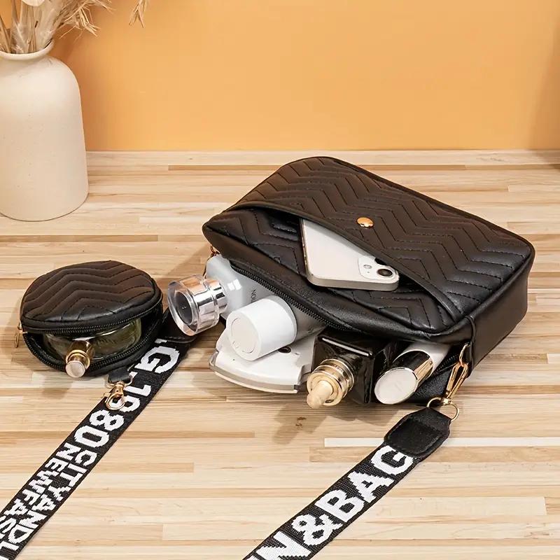 Модная сумка через плечо с вышивкой V-образным узором, повседневная сумка через плечо на молнии