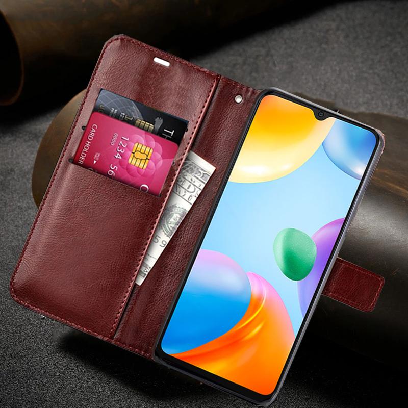 Кожаный чехол-кошелек для телефона для Xiaomi Redmi 10A 10C 10 Prime 10 AC redmi10 redmi10A redmi10C противоударный слот для карт подставка-держатель откидная крышка книги