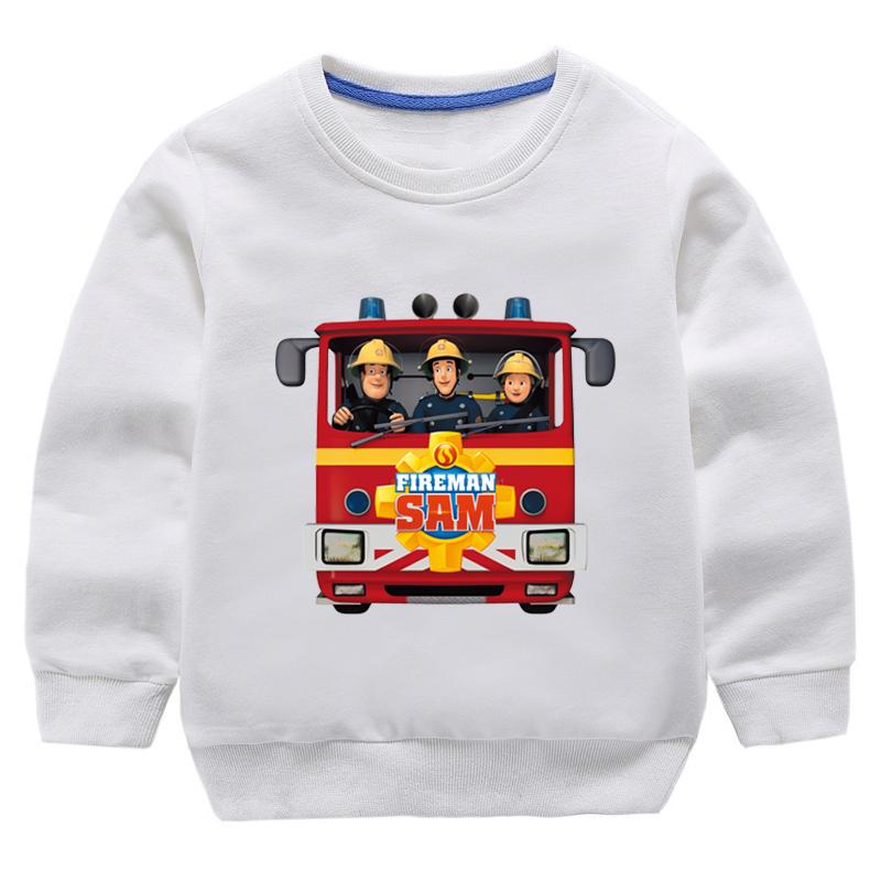 Kids Spring Pure Polyester Sweatshirts Fireman Sam Children's Basic Hoodies Boys Girls Autumn Fasion Clothes Toddler Pullove