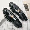 Patent Leather Loafers Men's Casual One-Pedal Mirror Lazy Glossy Teen British Hairstylist Korean Version Leather Shoes