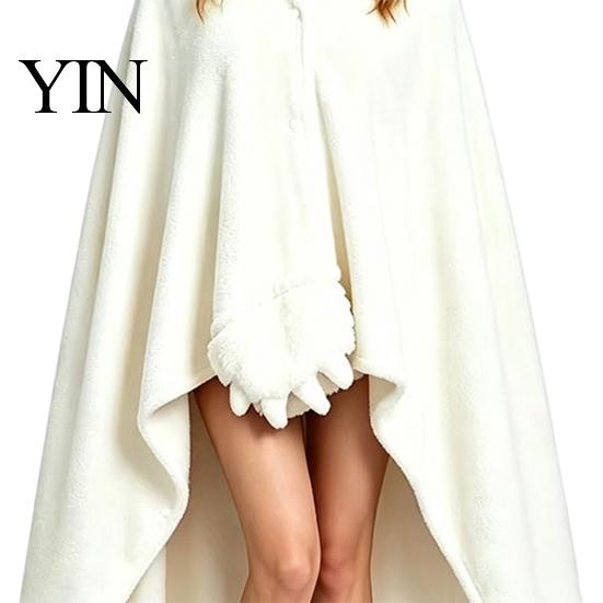 Animal Themed Blanket Wearable Hoodie, Adults Oversized Fleece Sweatshirt Halloween Costume Shawl Sleepwear, Cosplay Plush Hooded Cape Cozy Loungewear