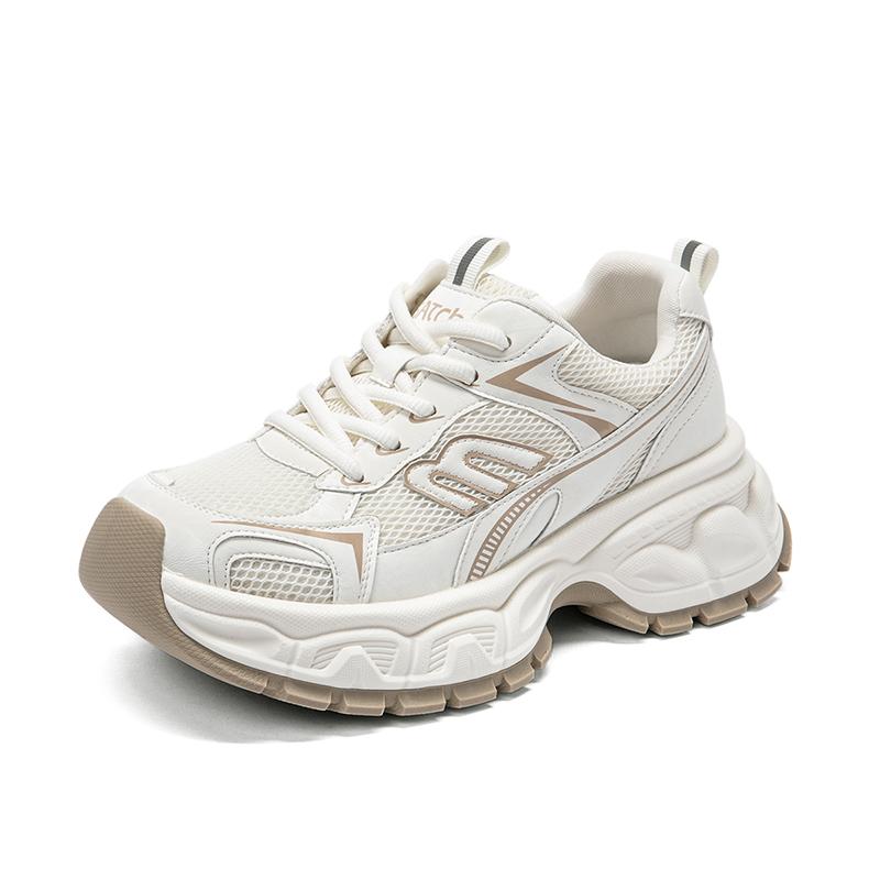 Fashionable contrasting color thick sole casual sports shoes, outdoor versatile travel shoes, breathable dad shoes, women's shoes