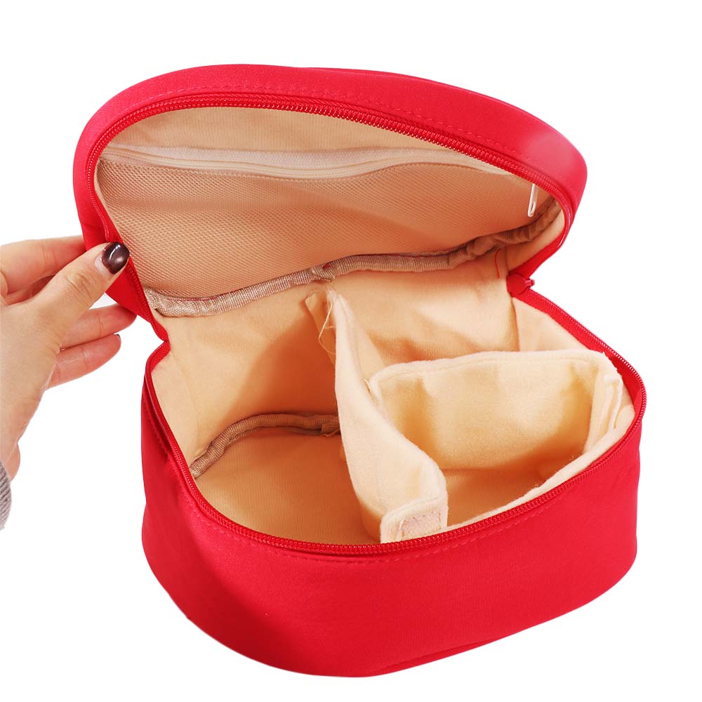 Red Fruit Makeup Bag Velvet Travel Cosmetic Bag Multifunctional Cute Handbag Trips