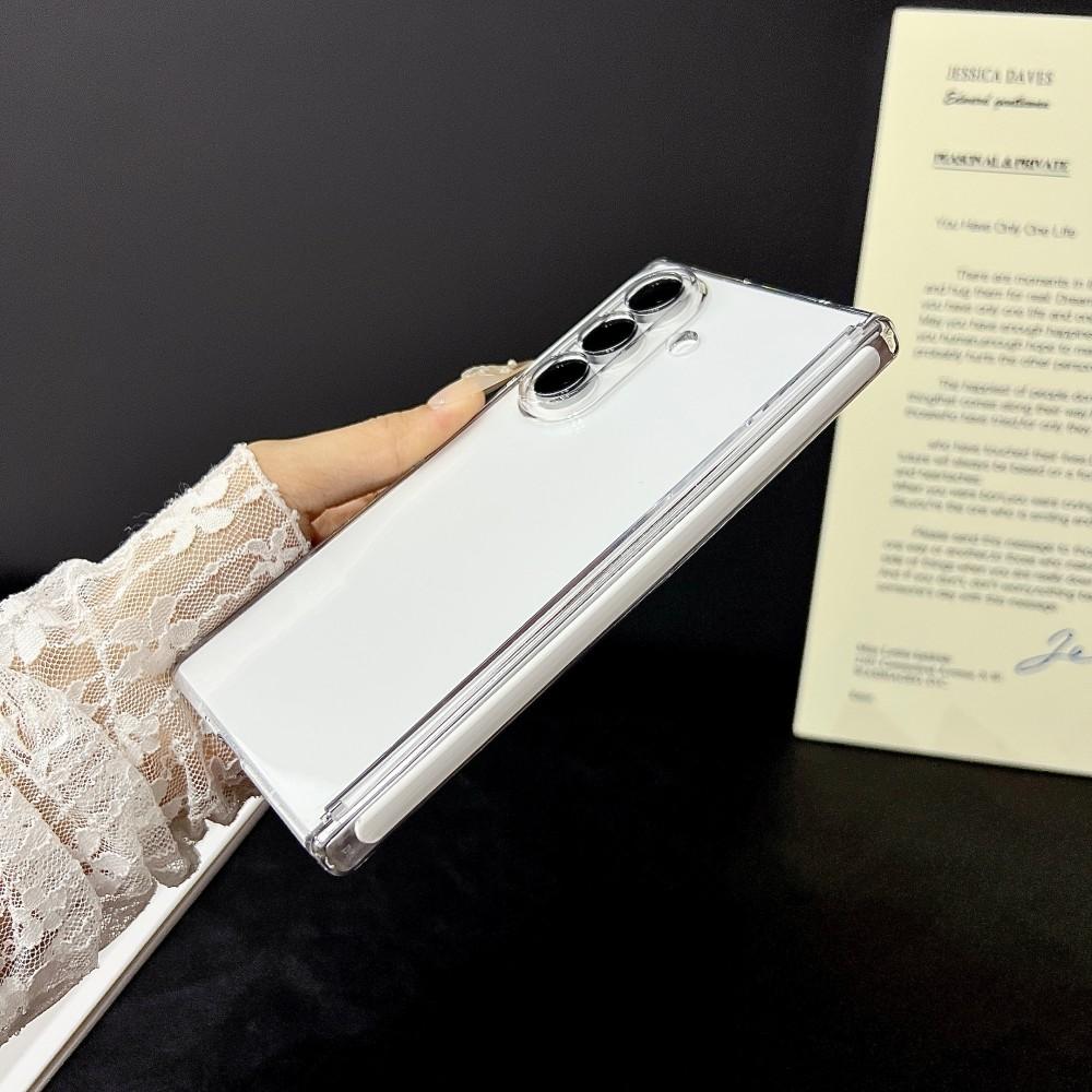 Чехол для Samsung Galaxy Z Fold7 Жесткий Прозрачный Средний шарнир Магнитная беспроводная зарядка Защитная задняя крышка Для Z Fold 7 Корпус