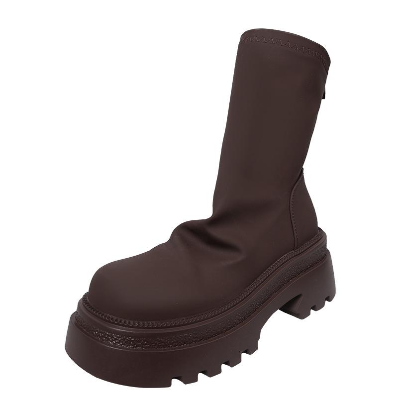 Ретро локомотив черный британский стиль платформа ботинки Мартина женские 2025 новая осень маленькие узкие короткие ботинки